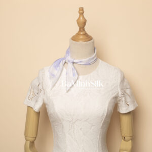 khăn lụa vuông shibori 50x50 xanh dương