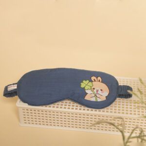 bịt mắt lụa thỏ may mắn xanh lam